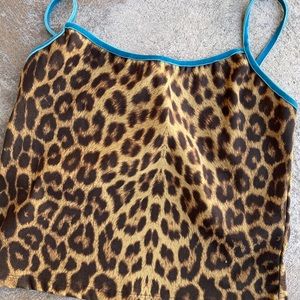 Vintage 80s leopard cache crop top • medium